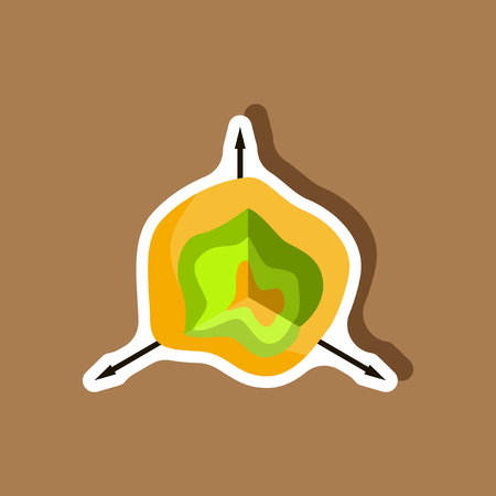 paper sticker on stylish background graph circleのイラスト素材