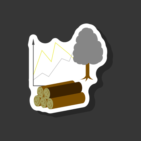 paper sticker on stylish background Wood infographicsのイラスト素材