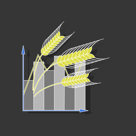 paper sticker on stylish background Wheat infographicsのイラスト素材