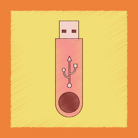 flat shading style icon flash driveのイラスト素材