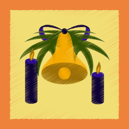flat shading style icon Christmas bellのイラスト素材