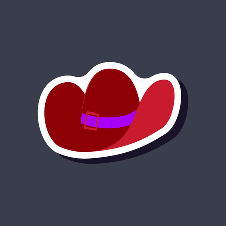 paper sticker fashion clothes cowboy hatのイラスト素材