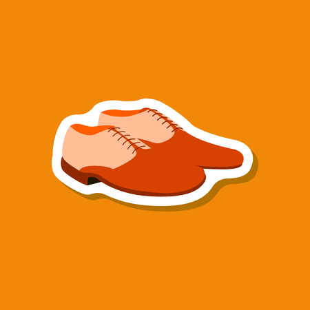paper sticker fashion footwear Pair of men shoesのイラスト素材