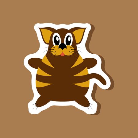 paper sticker on stylish background Toy catのイラスト素材