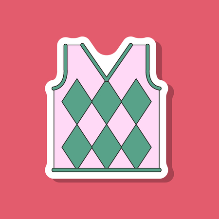 paper sticker on stylish background Golf vestのイラスト素材