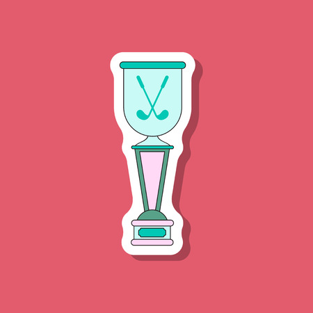 paper sticker on stylish background Golf cupのイラスト素材