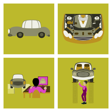 Set Mechanical services of carのイラスト素材