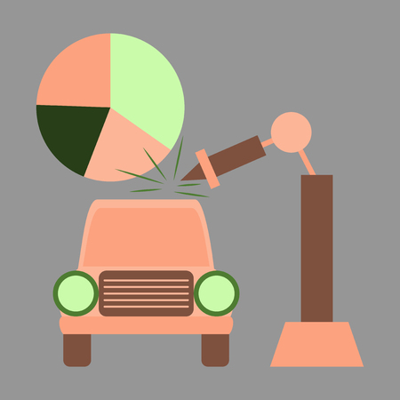 flat icon on stylish background Automotive industryのイラスト素材