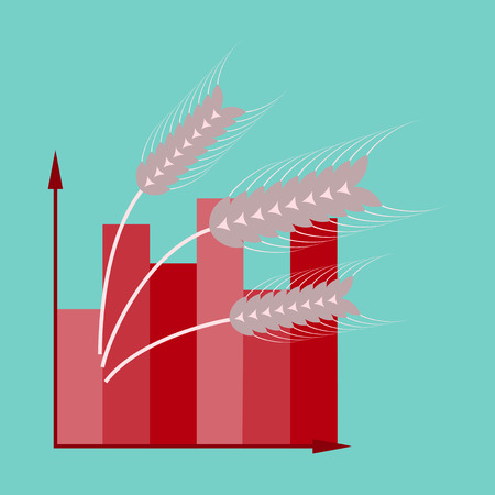 flat icon on stylish background Wheat infographicsのイラスト素材