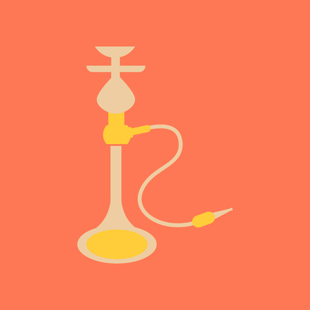 flat icon on stylish background Eastern hookah smokeのイラスト素材