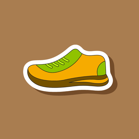 paper sticker on stylish background sports shoesのイラスト素材