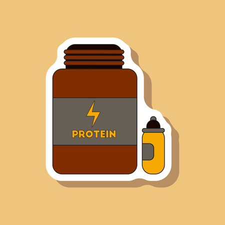 paper sticker on stylish background Bank of proteinのイラスト素材