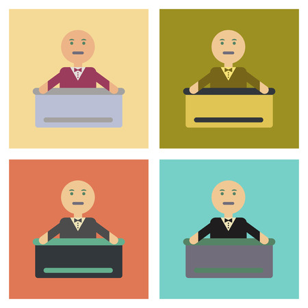 Assembly flat icons poker man player.のイラスト素材