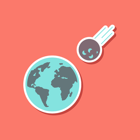 paper sticker on stylish background of nature meteorite earthのイラスト素材