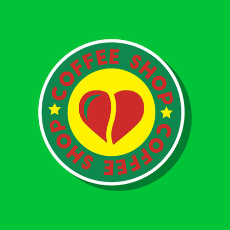 paper sticker on stylish background Coffee shop logoのイラスト素材