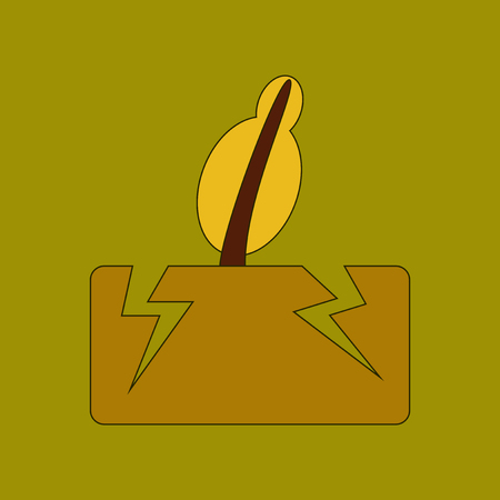 flat icon stylish background natural disaster earthquakeのイラスト素材