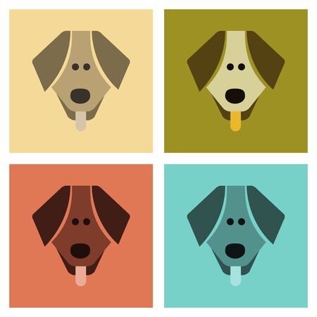Set of assembly flat icons pet dog.のイラスト素材
