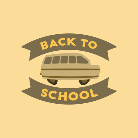 flat icon on background Back to school busのイラスト素材
