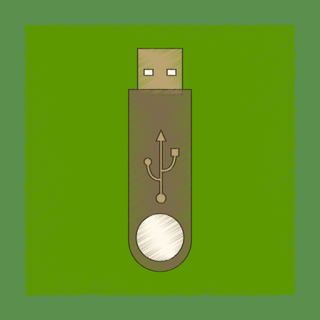 flat shading style icon flash driveのイラスト素材