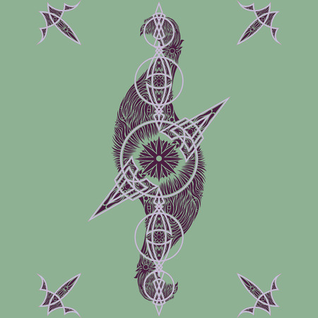 Abstract oriental patternのイラスト素材