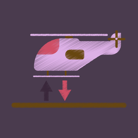 Flat Icon in Shading Style Helicopter landingのイラスト素材