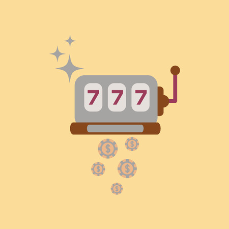 flat icon on stylish background poker slot machine winningのイラスト素材