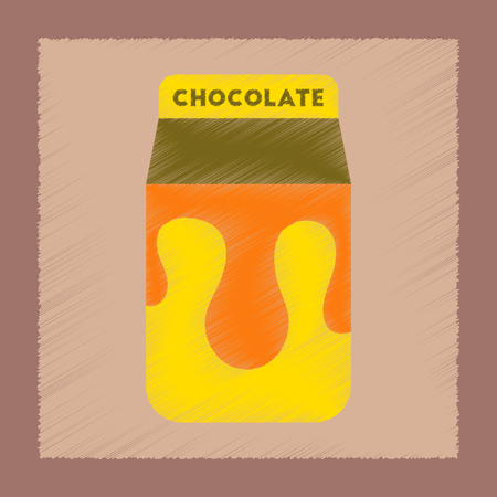 flat shading style icon chocolate packageのイラスト素材