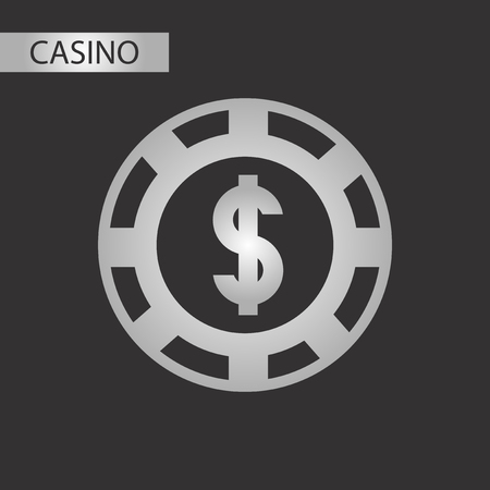 black and white style poker chipsのイラスト素材