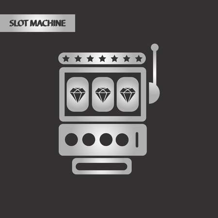 black and white style slot machineのイラスト素材