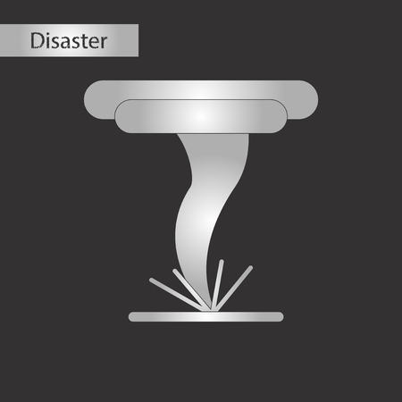 black and white style icon disaster tornadoのイラスト素材