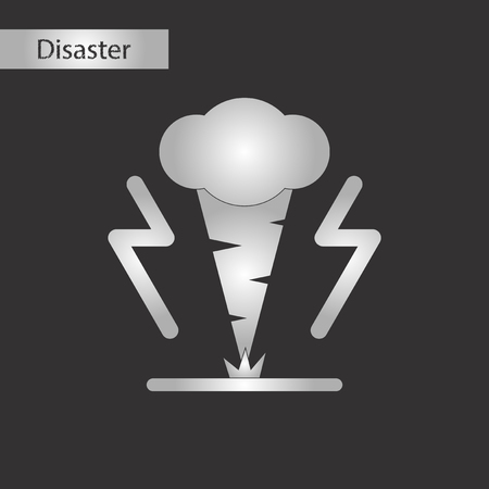 black and white style icon disaster tornadoのイラスト素材