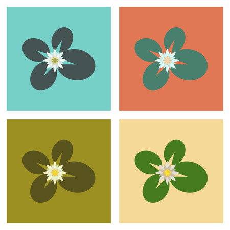 assembly flat Illustrations water lilyのイラスト素材