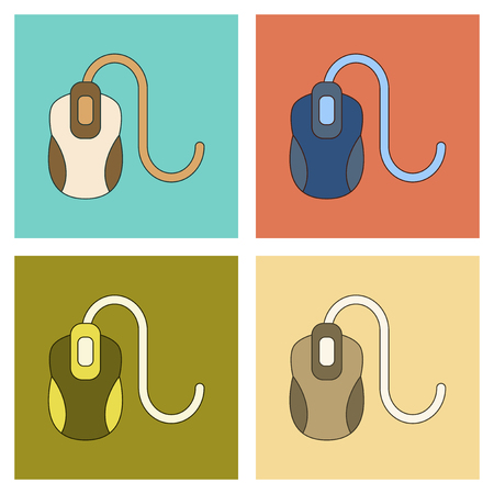 assembly flat icon computer mouseのイラスト素材