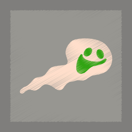 flat shading style icon Halloween ghostのイラスト素材