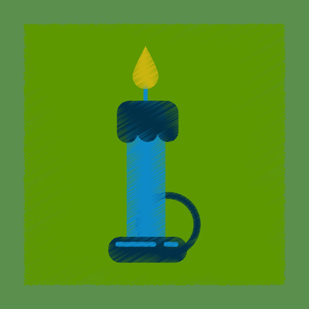 flat shading style icon wax candleのイラスト素材