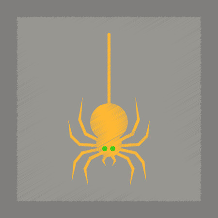 flat shading style icon halloween spiderのイラスト素材