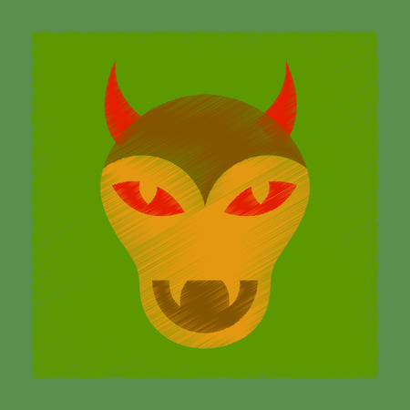 flat shading style icon halloween monsterのイラスト素材