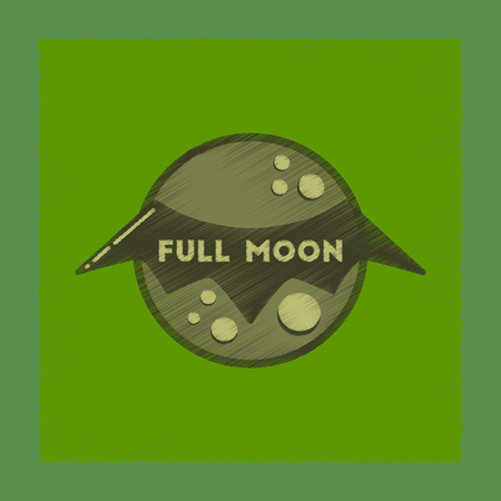 flat shading style icon full moon batのイラスト素材