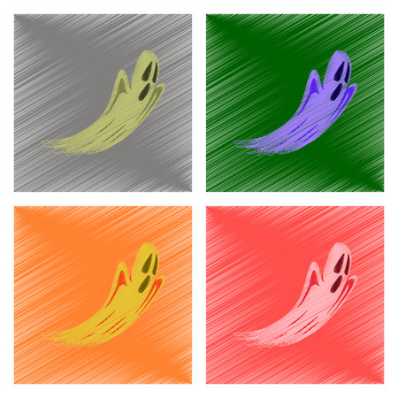 assembly flat shading style icon of ghostのイラスト素材