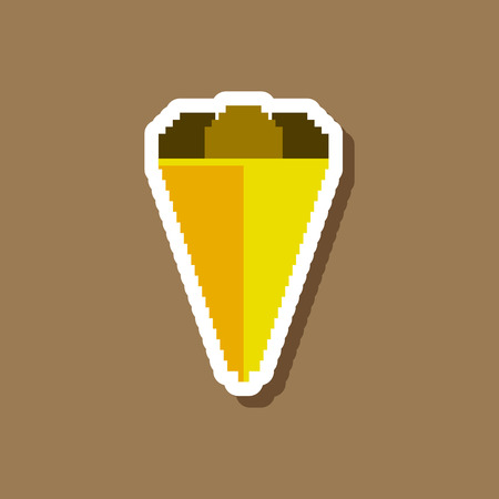 paper sticker on stylish background ice cream coneのイラスト素材