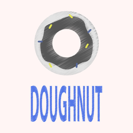 Flat Icon in Shading Style donut logoのイラスト素材