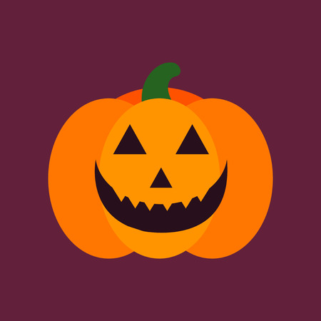 flat icon stylish background halloween pumpkinのイラスト素材