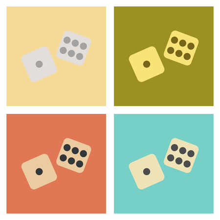 assembly flat icons poker dice luckyのイラスト素材