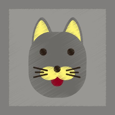 flat shading style icon cartoon catのイラスト素材