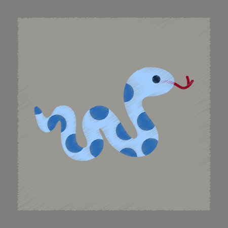 flat shading style icon reptile snakeのイラスト素材