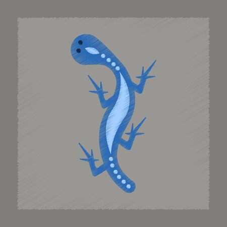 flat shading style icon lizard reptileのイラスト素材