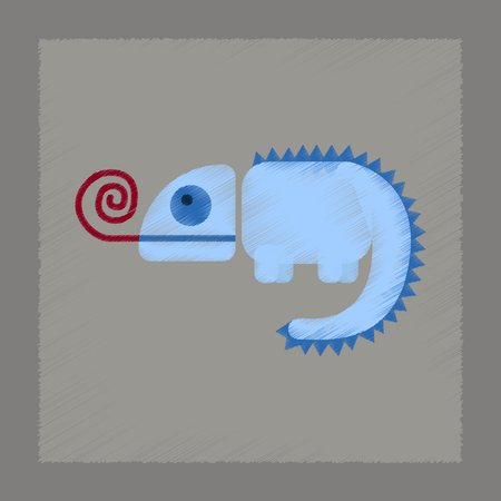 flat shading style icon reptile chameleonのイラスト素材