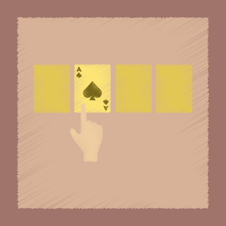 flat shading style icon hand playing cardsのイラスト素材