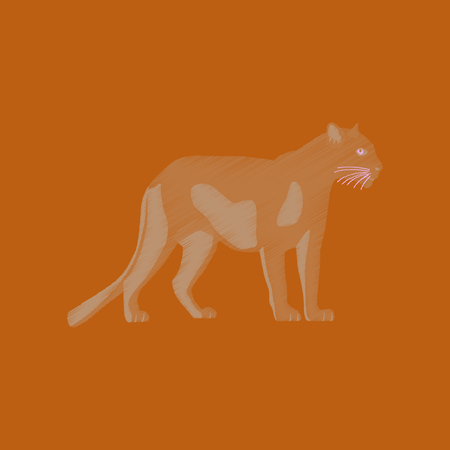 flat shading style icon pantherのイラスト素材