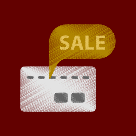 flat shading style icon bank card saleのイラスト素材